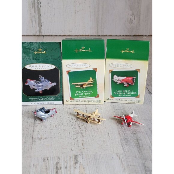 Hallmark Variety airplane kiddie car miniature Jenny sportster ornament Xmas - Picture 1 of 6